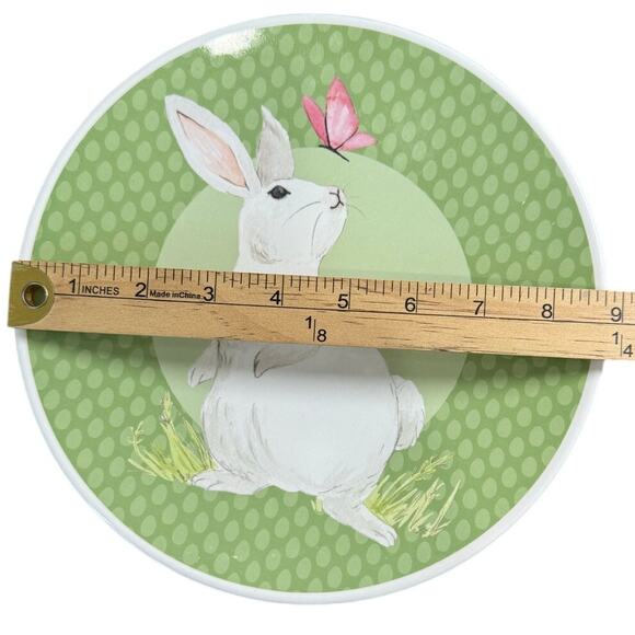 Pottery Barn Kids Melamine Plates Easter Bunny Rabbit Springtime Toddler Meal 9" - Picture 4 of 5